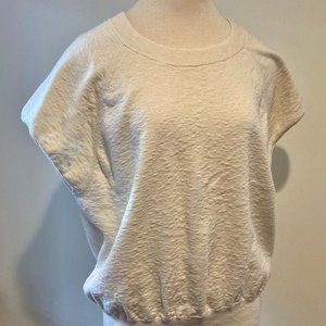 Madewell Crew Neck, Raglan Sleeveless, Knit Sweater Vest in Cream, Size XL